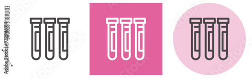 採血管のライン・アイコン　[線の編集可能]