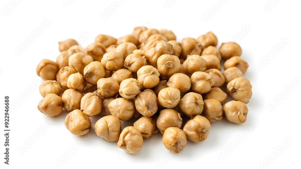 Heap of preserved chickpeas isolated on white background, top view Heap of preserved chickpeas isolated on white background, top view