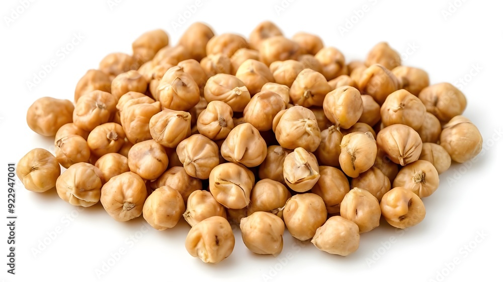 Heap of preserved chickpeas isolated on white background, top view Heap of preserved chickpeas isolated on white background, top view
