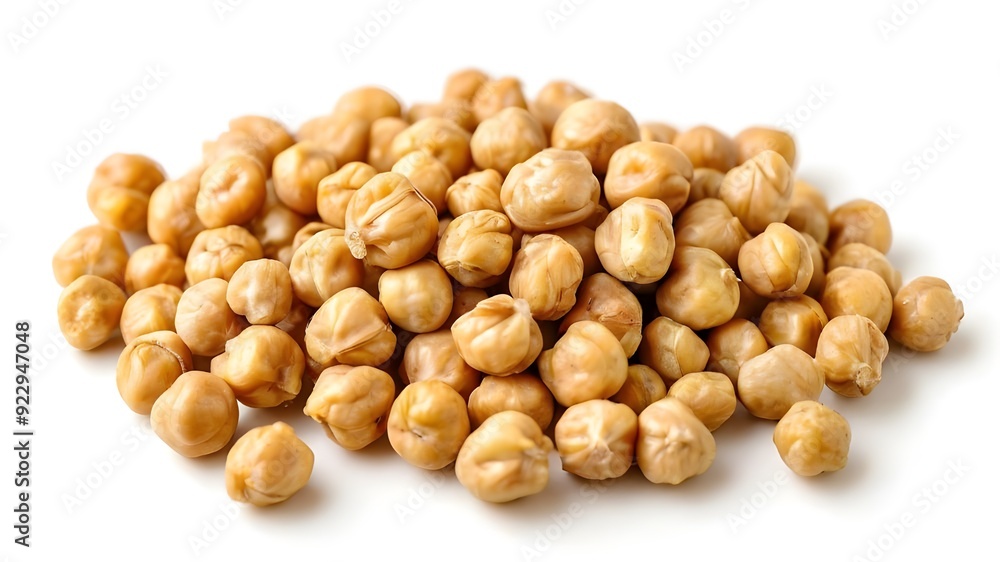 Heap of preserved chickpeas isolated on white background, top view Heap of preserved chickpeas isolated on white background, top view
