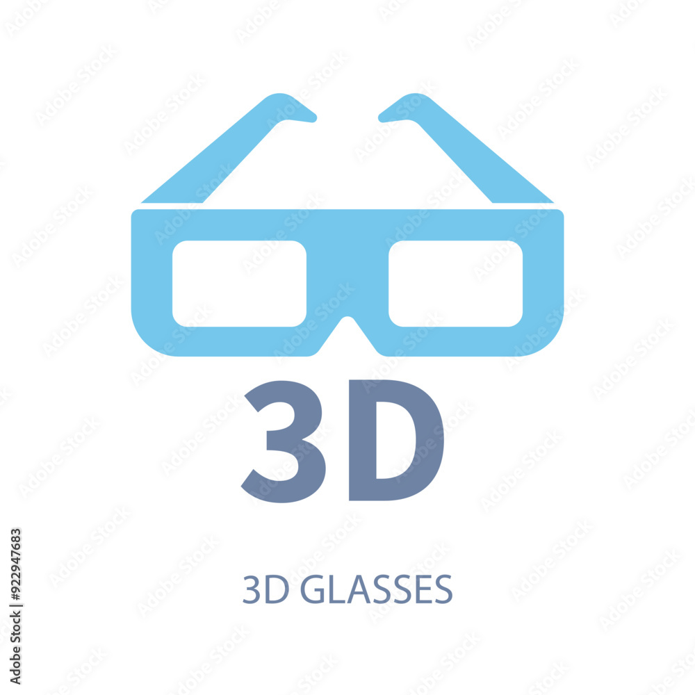 3d glasses concept line icon. Simple element illustration.3d glasses concept outline symbol design. 3d glasses concept line icon. Simple element illustration.3d glasses concept outline symbol design.
