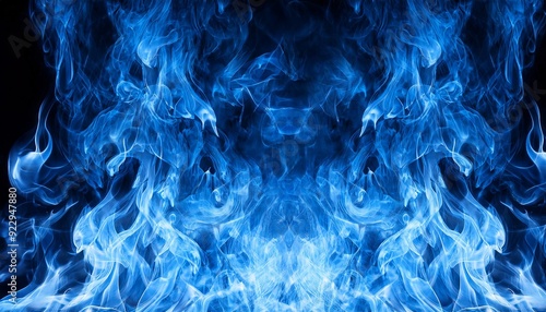 青い炎. Blue Flames. AI generated.