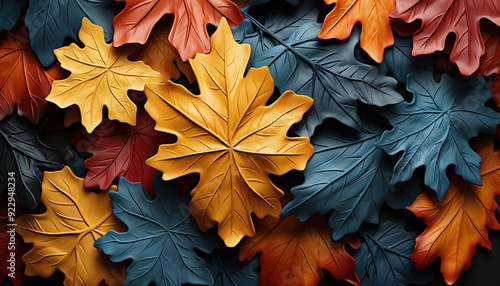 The colorful foliage of autumn leaves photo