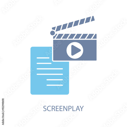 screenplay concept line icon. Simple element illustration.screenplay concept outline symbol design.