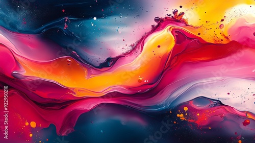 Dynamic Abstract Fluid Patterns in Motion. Artistic and Colorful Design Concept photo