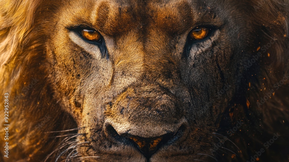 Close-up Portrait of a Majestic Lion Close-up Portrait of a Majestic Lion
