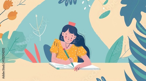 The Engaging Drawing Female Drawing Learning Background: A Space for Creativity and Growth.