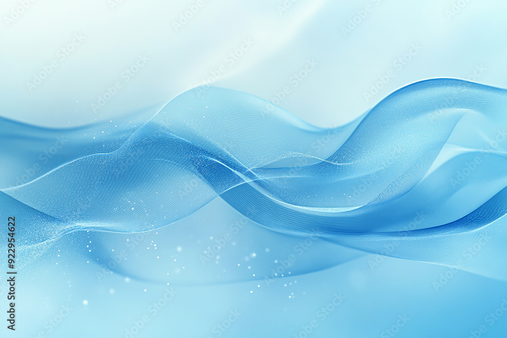 Fototapeta premium Abstract blue background with blurred waves 