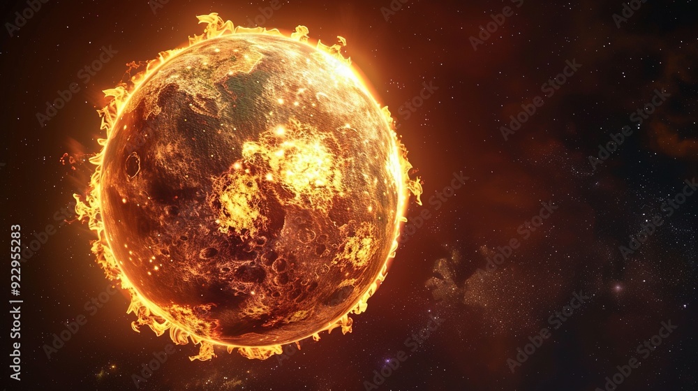 A Flaming Planet in a Starry Sky A Flaming Planet in a Starry Sky