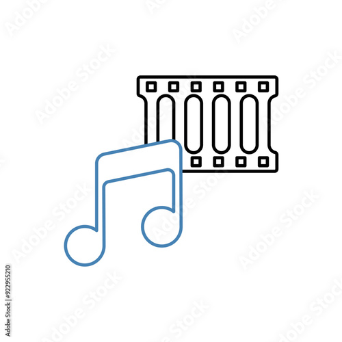 soundtrack concept line icon. Simple element illustration.soundtrack concept outline symbol design.