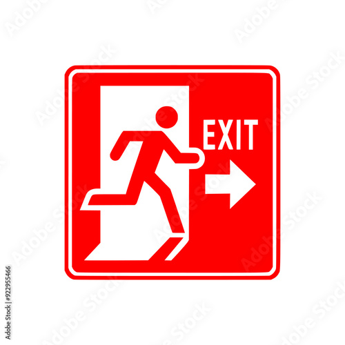 emergency exit sign danger warning caution vector illustration template design