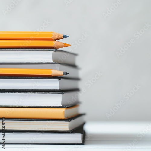 Wallpaper Mural Stack of books with pencils on top, representing education and learning. Torontodigital.ca