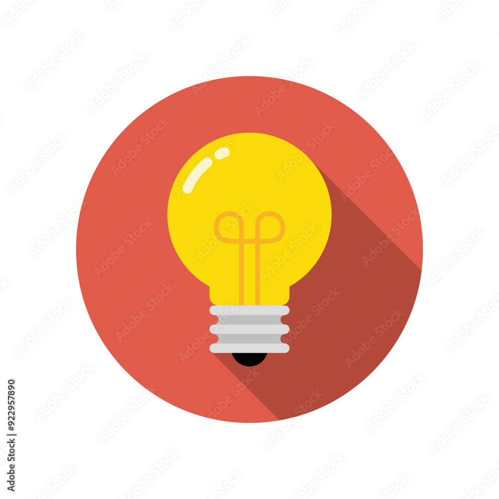 Light bulb icon with long shadow. Lamp insight sign symbol Light bulb icon with long shadow. Lamp insight sign symbol