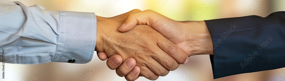 Two hands shake in a gesture of agreement. Two hands shake in a gesture of agreement.