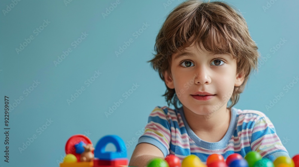 Detailed image of a young boy with a toy or game against a plain color background, ultra-clear Detailed image of a young boy with a toy or game against a plain color background, ultra-clear