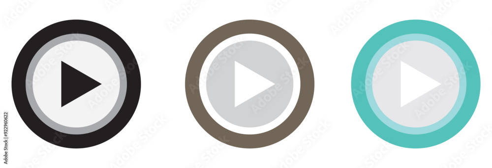 Play icon set. Play button vector Illustration symbol design eps 10 Play icon set. Play button vector Illustration symbol design eps 10