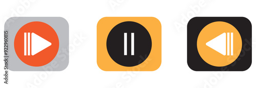 Play icon set. Play button vector Illustration symbol design eps 10