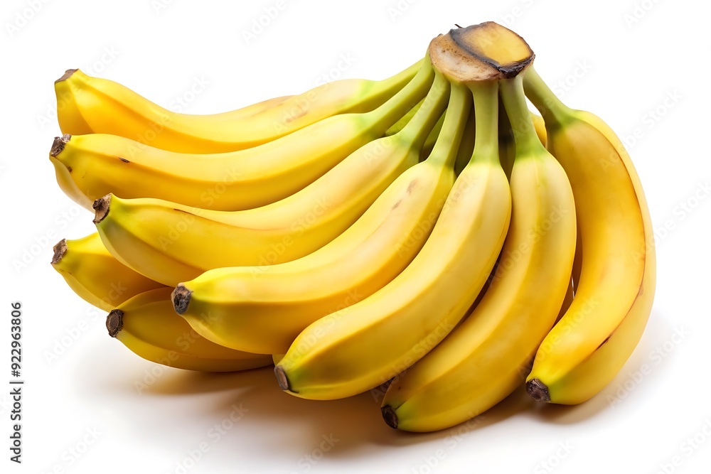 Bunch of Ripe Yellow Bananas Isolated on White Background. Bunch of Ripe Yellow Bananas Isolated on White Background.