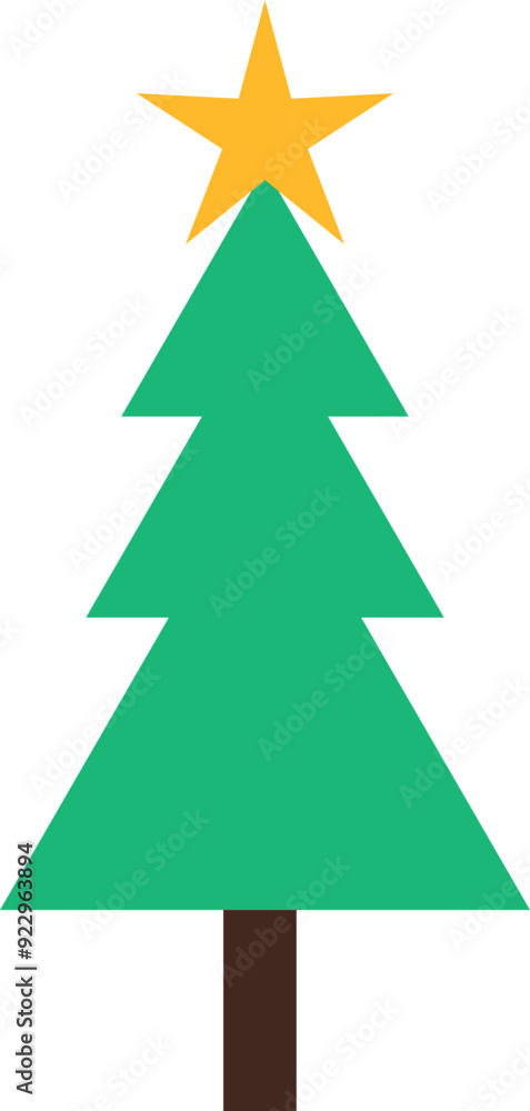 Simple flat illustration of christmas tree Simple flat illustration of christmas tree