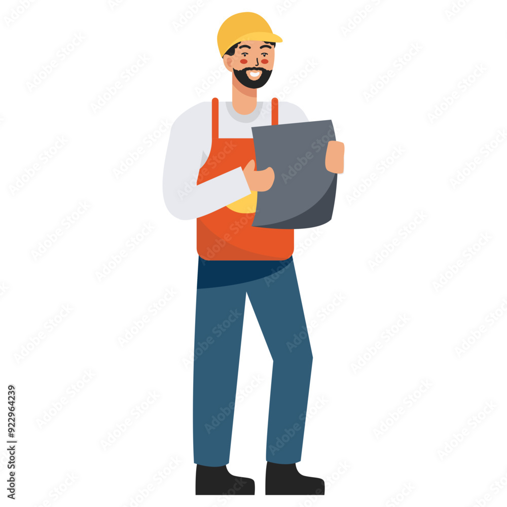 Construction Worker Character Design. Flat Vector Illustration Construction Worker Character Design. Flat Vector Illustration