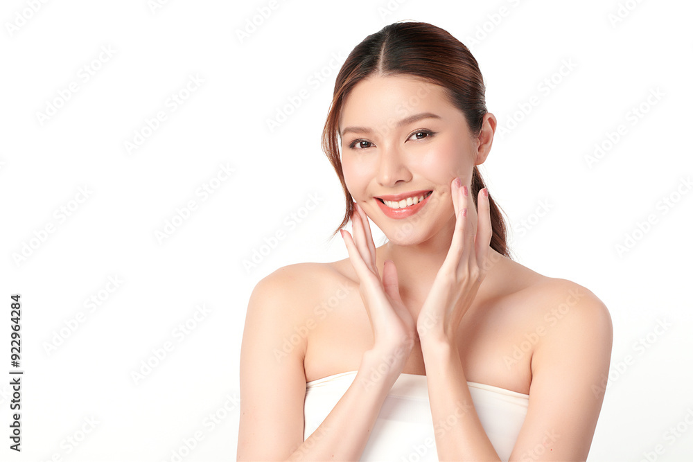 Beautiful young asian woman with clean fresh skin on white background, Face care, Facial treatment, Cosmetology, beauty and spa, Asian women portrait. Beautiful young asian woman with clean fresh skin on white background, Face care, Facial treatment, Cosmetology, beauty and spa, Asian women portrait.