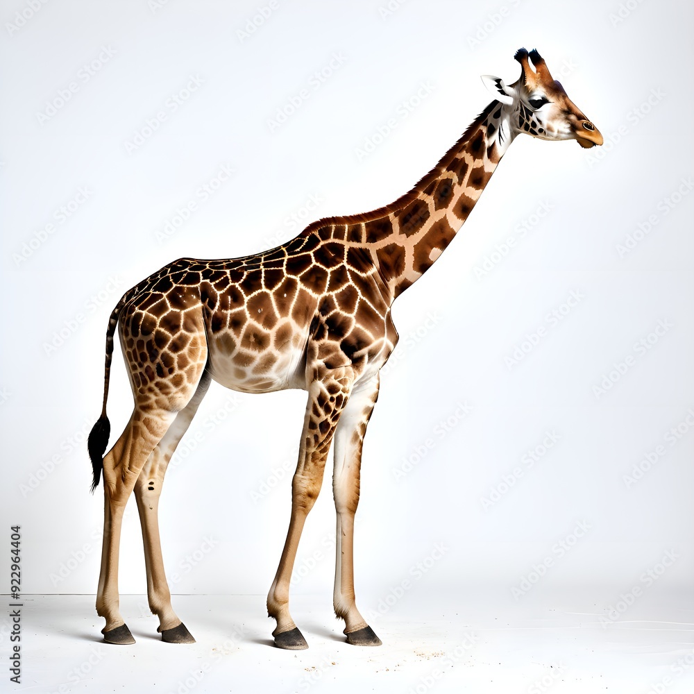 Obraz premium Giraffe on a white backdrop.