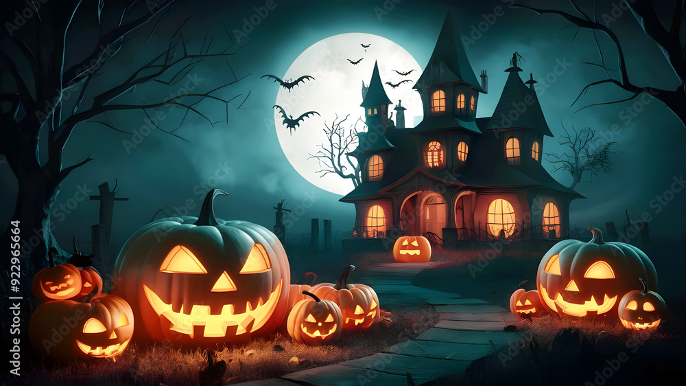 Free Photo halloween background with pumpkin and bats generative ai Free Photo halloween background with pumpkin and bats generative ai