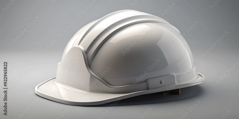 Sleek White Hard Hat on Neutral Backdrop Sleek White Hard Hat on Neutral Backdrop