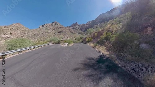 Driving Downhill through Sabino Canyon outside of Tucson