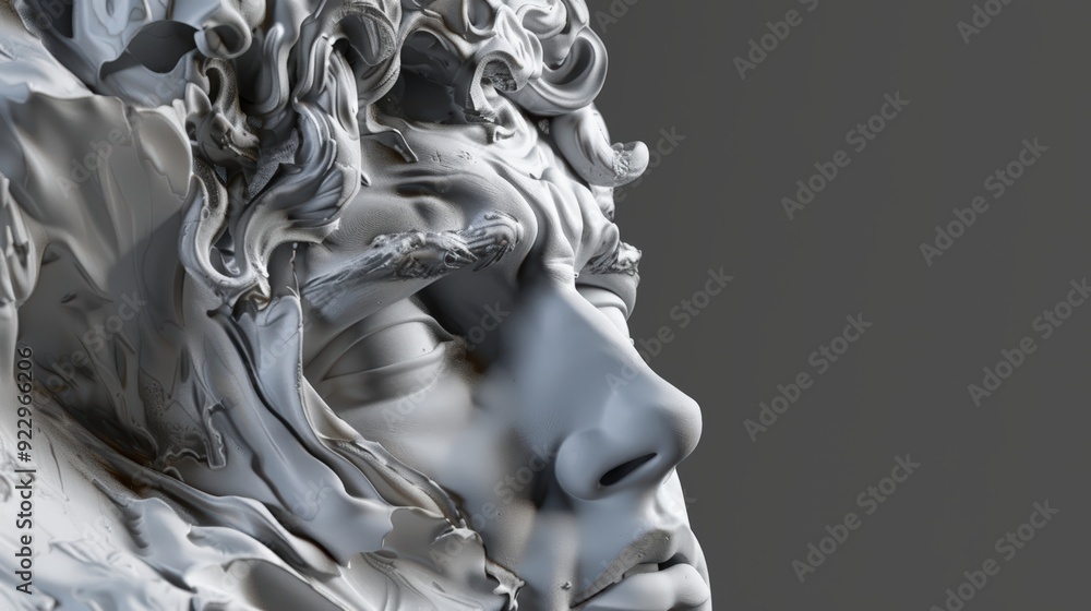 Abstract Marble Sculpture of a Face Abstract Marble Sculpture of a Face