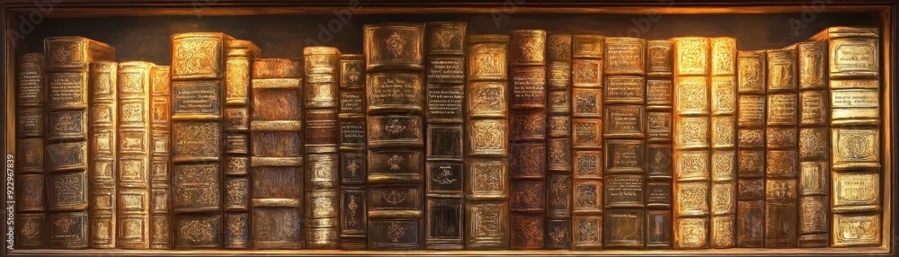 Fototapeta premium Shelf of Illuminated Books