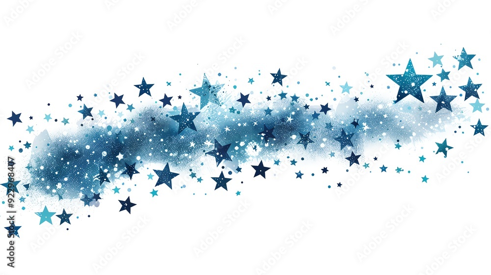Blue and white abstract background with scattered stars. Perfect for festive, whimsical, or magical designs. Blue and white abstract background with scattered stars. Perfect for festive, whimsical, or magical designs.