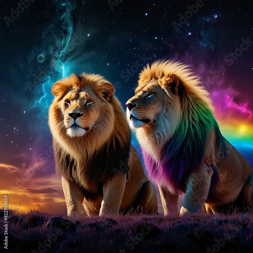 lion in the night