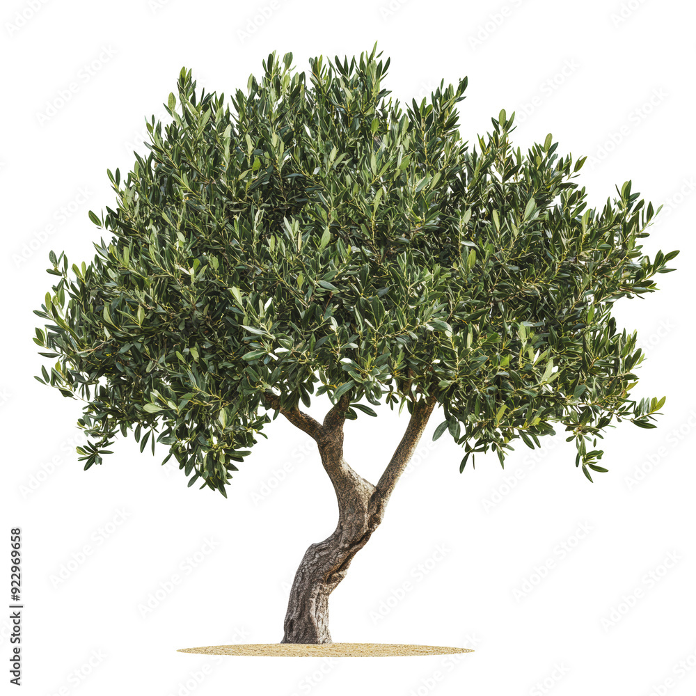 PNG Olive tree with lush foliage on sandy ground