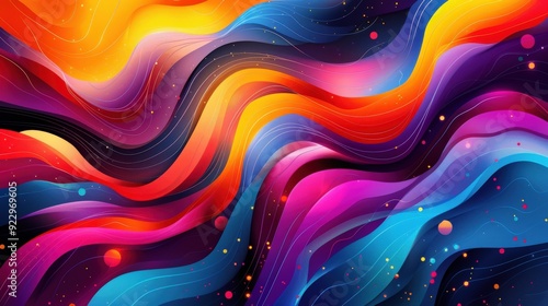 Design an abstract background with vector art, showcasing a modern style with vibrant colors and intricate patterns