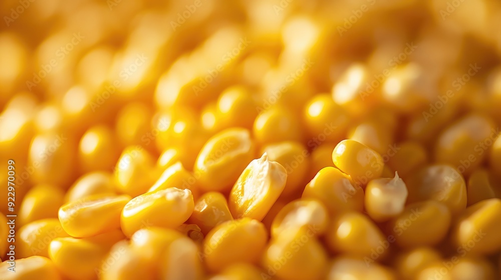 Close-up of corn kernels with soft focus, showing the golden yellow color and textures of the kernels. Close-up of corn kernels with soft focus, showing the golden yellow color and textures of the kernels.