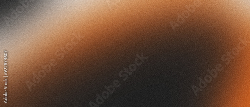 grainy color gradient background, orange white illuminated spots on black,  noise texture effect, copy space	