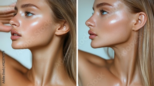 Close-Up of Woman Touching Smooth Armpit After Hair Removal – Split-Screen Before and After Arm Waxing

