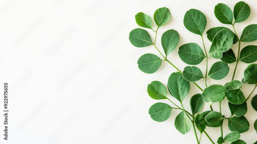 Green leaves with white background. Green leaves with white background.