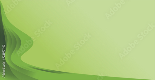 a combination of curved lines and abstract areas of gradient green color and empty space as a background design for placing text or images in graphic designs
