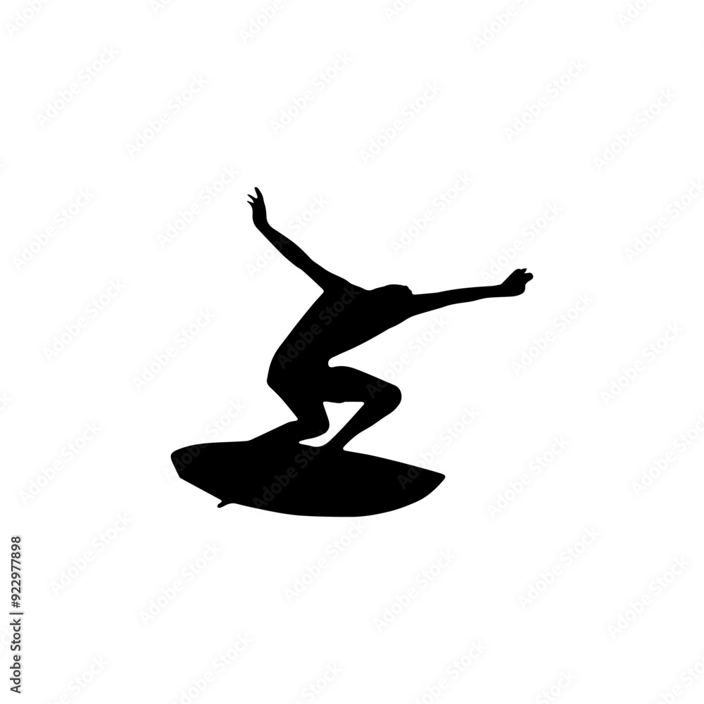 Silhouette of surfer riding strong ocean waves Silhouette of surfer riding strong ocean waves