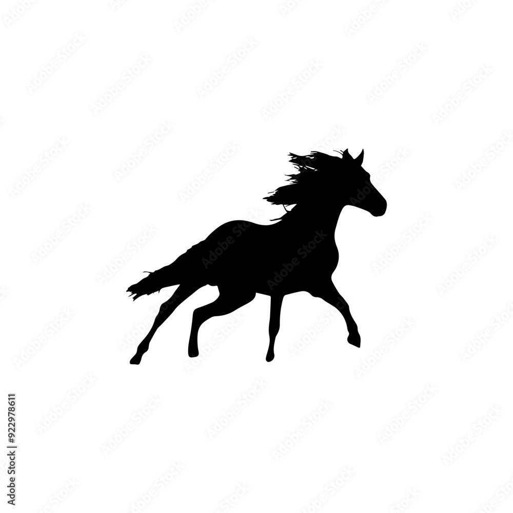 The silhouette of a horse in motion is very beautiful and charming The silhouette of a horse in motion is very beautiful and charming