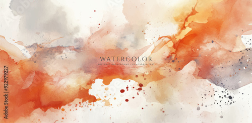 Abstract horizontal watercolor background. Hand drawn vector texture. Brush stroked painting pastel color watercolour