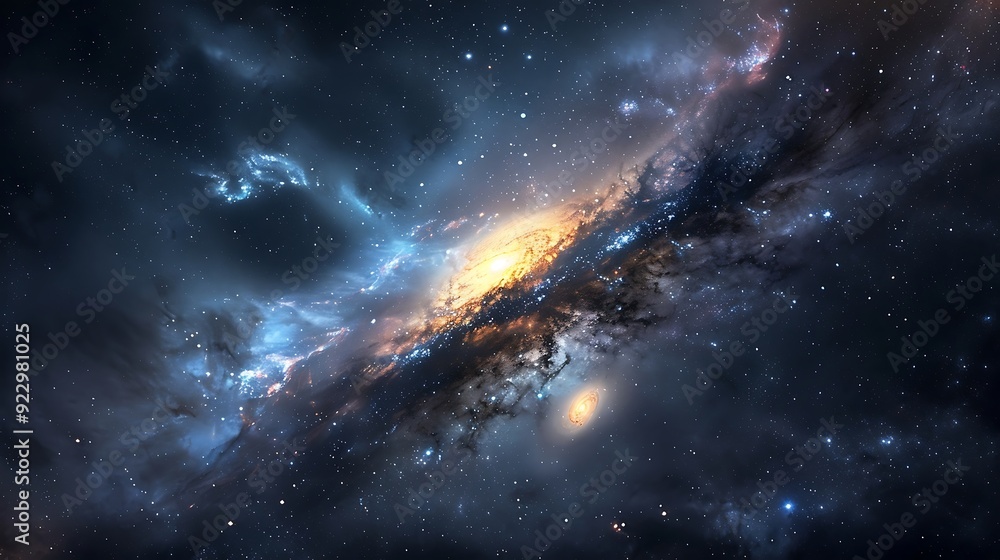 Stars of a planet and galaxy in a free space Stars of a planet and galaxy in a free space