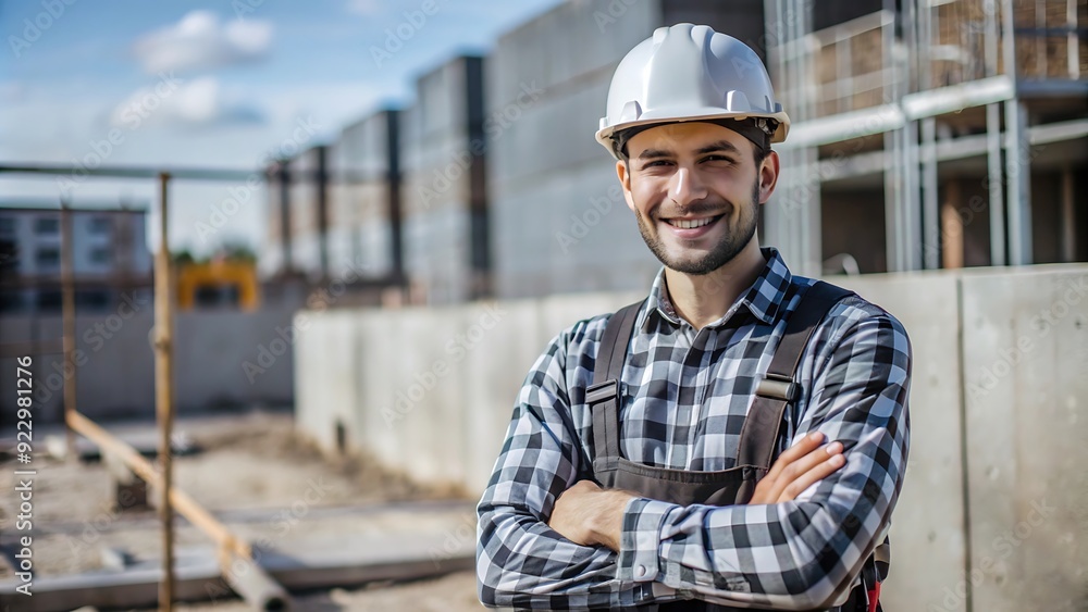 Construction worker smiling at the camera.
