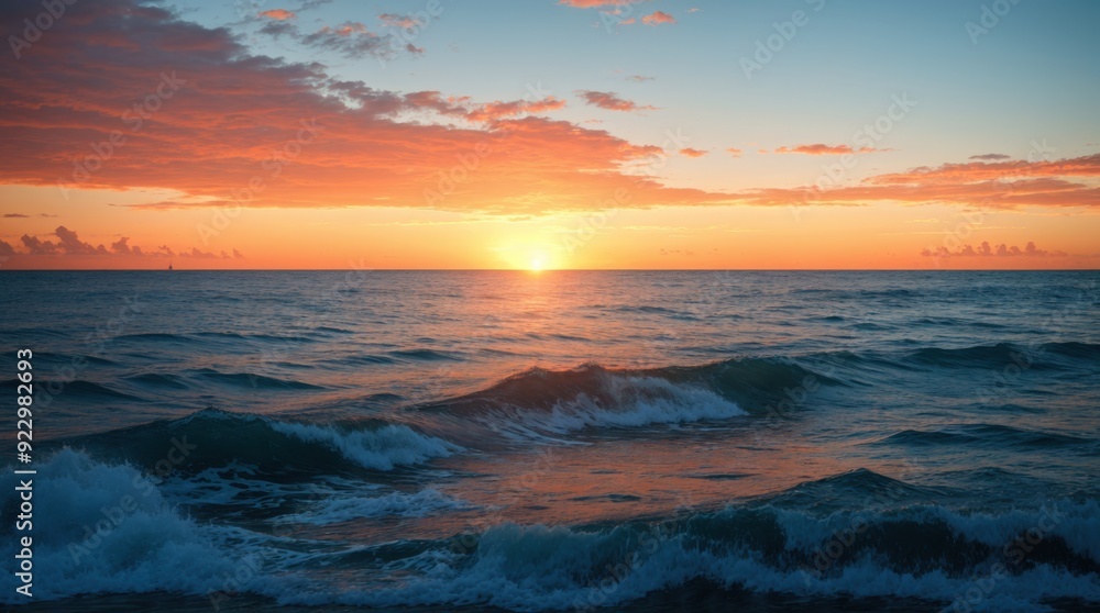 Obraz premium Gorgeous ocean sunset with vibrant colors 