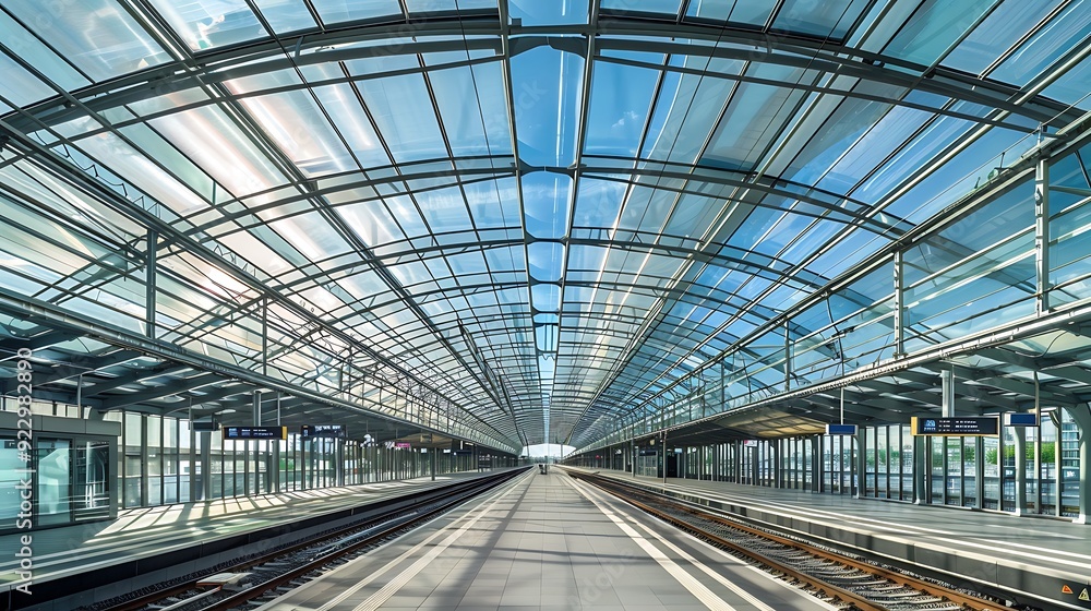 Obraz premium At the train station with its modern architecture with ceiling roof