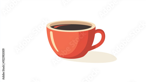 How about this: A cup of coffee with a heart design, surrounded by coffee beans, set on a saucer