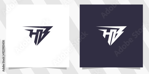 letter hb bh logo design vector