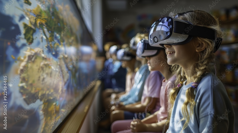 Kids Exploring Virtual Reality with VR Headsets Kids Exploring Virtual Reality with VR Headsets